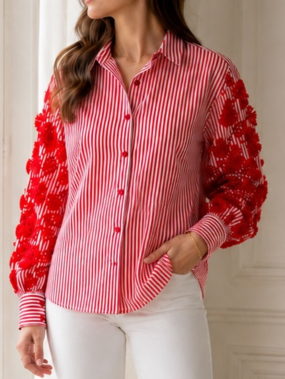Chico’s Boho Chic Statement Piece Dopamine Dressing Avant-Garde Shirt, Size 16